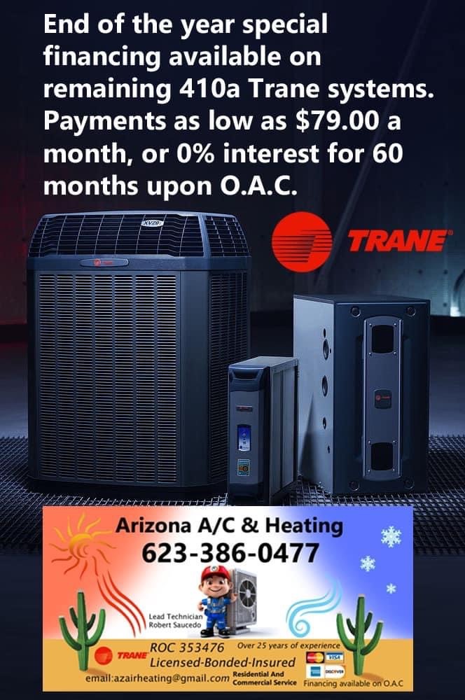 Air Conditioning Special Pricing and Financing on Trane 410A OAC in El Mirage, Arizona